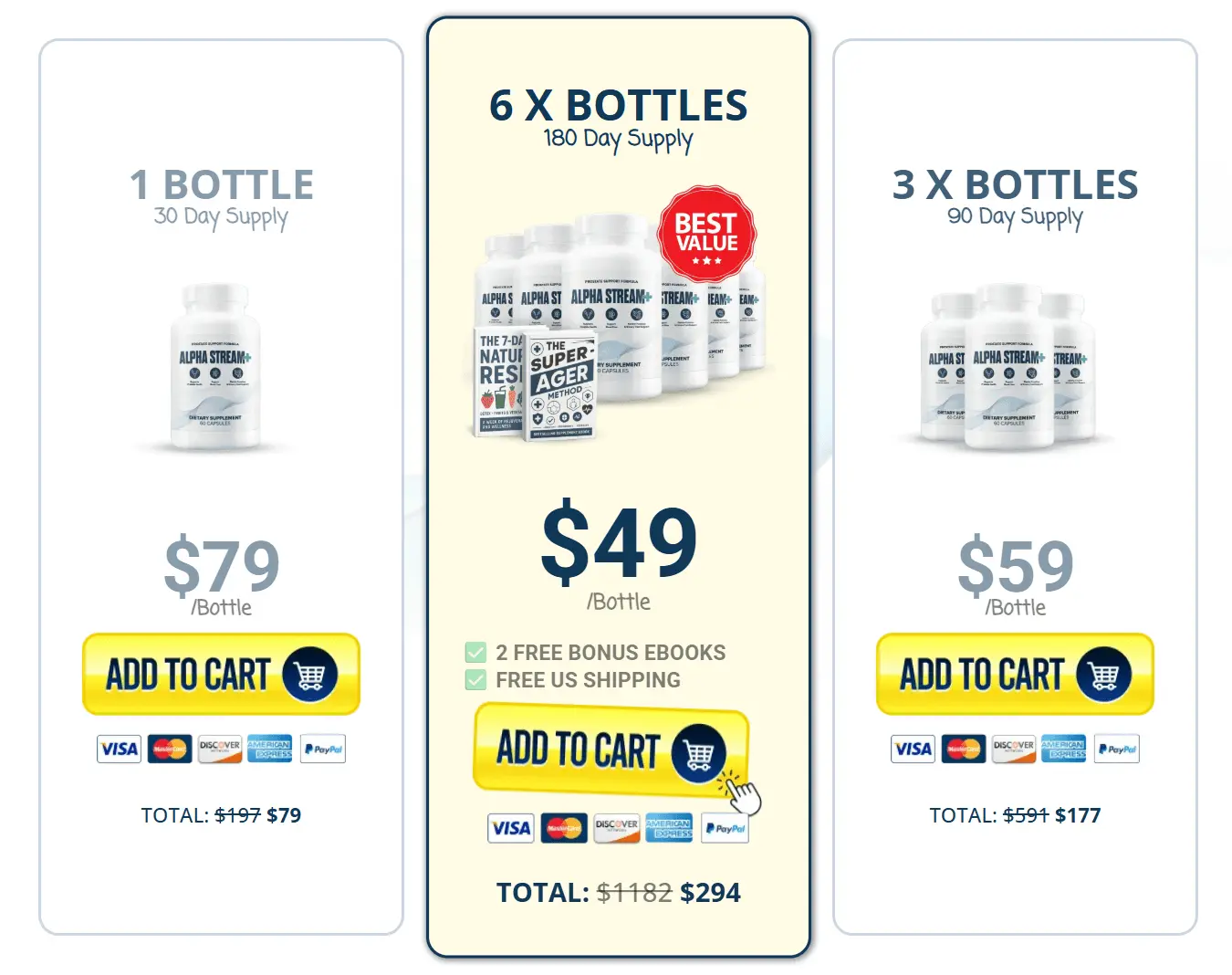Alpha Stream Plus bottle pricing